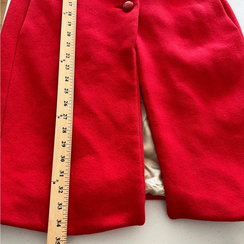 J. Crew Pea Coat Women Wool Blend Elegant Trench Jacket Old Money Red Sz 4 - Picture 10 of 14